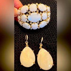 White and gold with rhinestones set